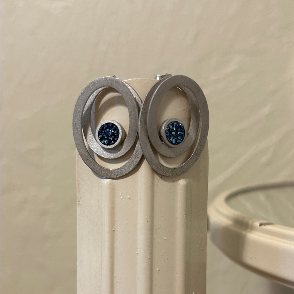 Sterling silver & Drusy earrings